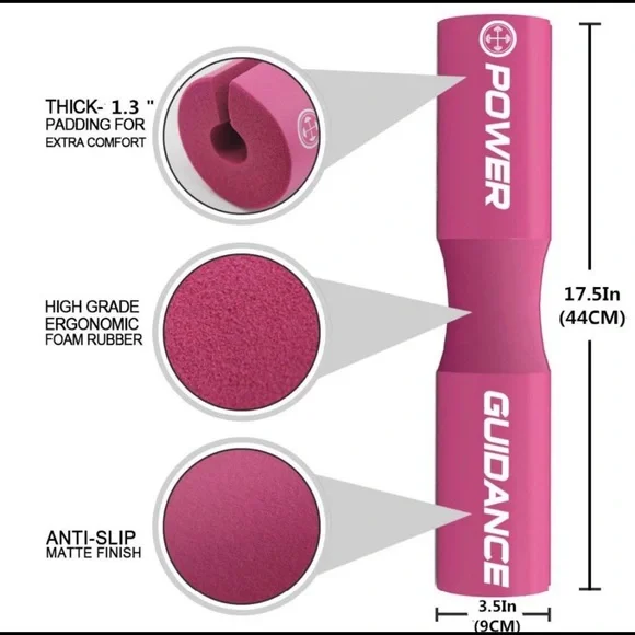 Power Guidance Pink Olympic Barbell Squat Weightlifting Protective Foam Pad - Picture 3 of 4